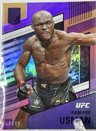 Kamaru Usman 2022 Panini Chronicles UFC Base Elite #252 Purple