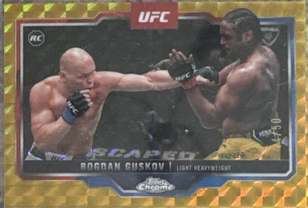 Bogdan Guskov 2025 Topps Chrome UFC Base #115 Gold Geometric Refractor