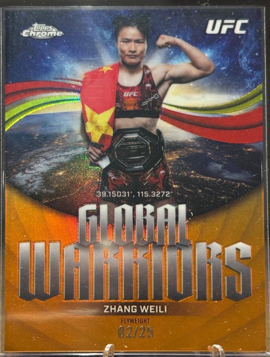 Zhang Weili 2026 Topps Chrome UFC Global Warriors #GW-10 Orange Refractor