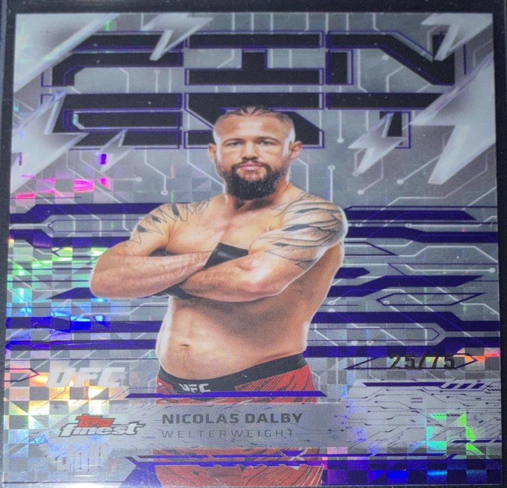 Nicolas Dalby 2025 Topps Finest UFC Base Uncommon #141 Purple Checkerboard Refractor