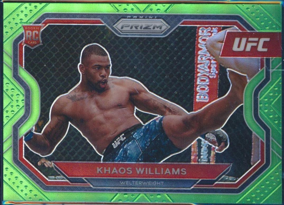 Khaos Williams 2021 Panini Prizm UFC Base #179 Neon Green