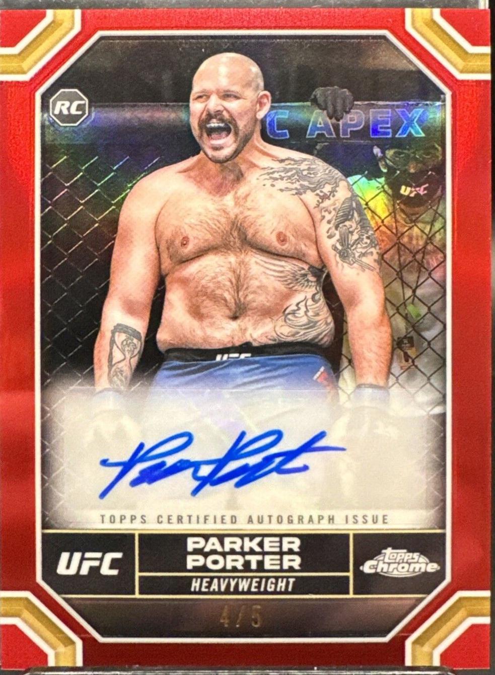 Parker Porter 2024 Topps Chrome UFC Chrome Rookie Autographs #CRA-PPO Red Refractor