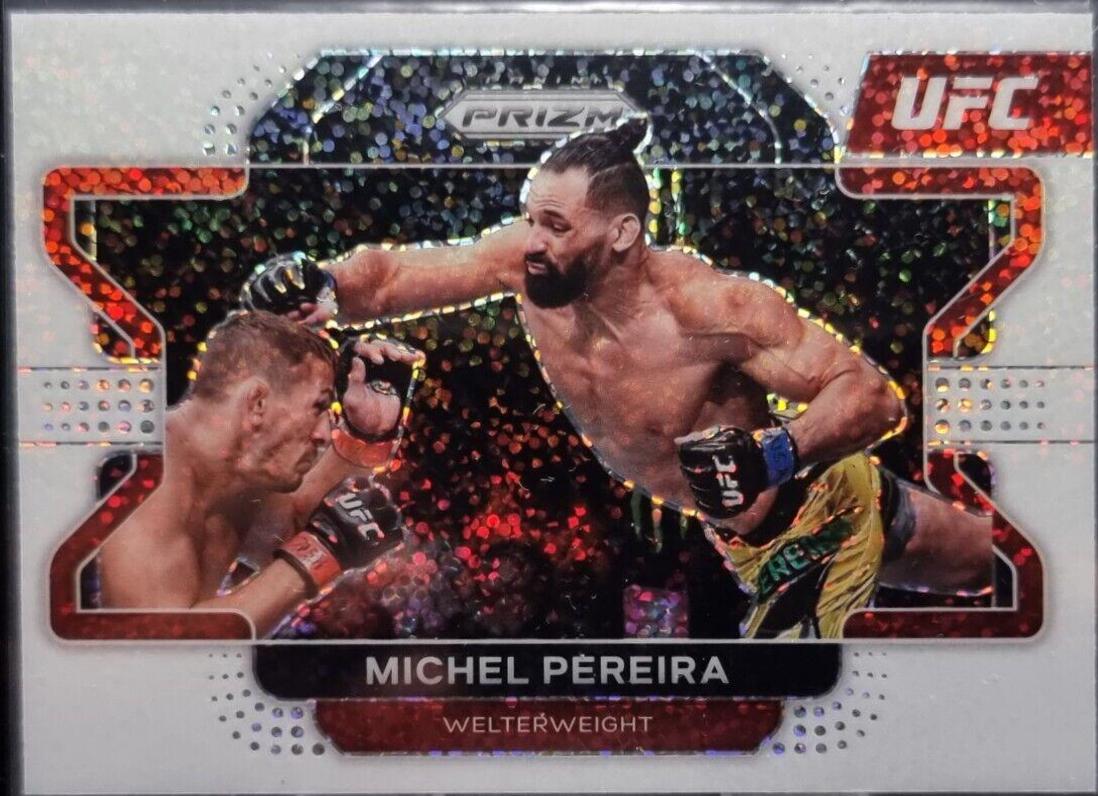 Michel Pereira 2022 Panini Prizm UFC Base #18 White Sparkle