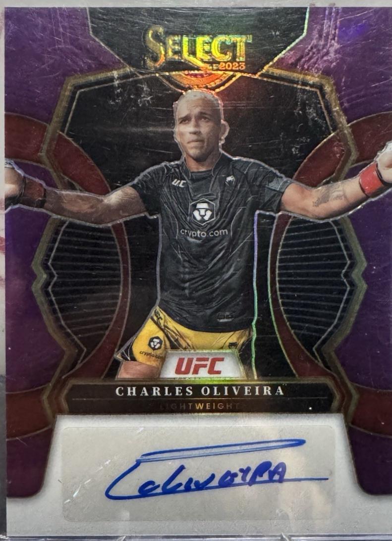 Charles Oliveira 2023 Panini Select UFC Signatures #7 Purple
