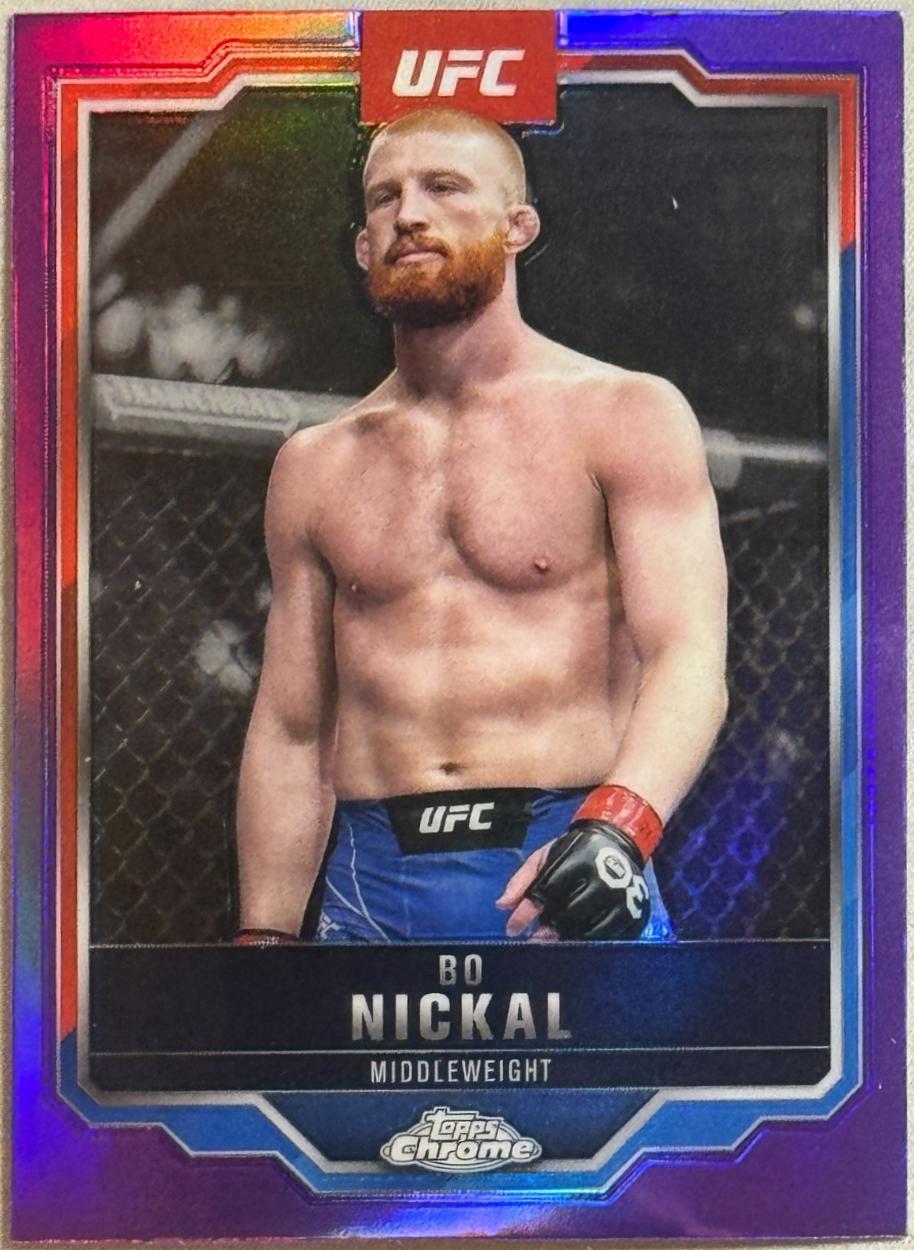 Bo Nickal 2025 Topps Chrome UFC Base #76 Purple Refractor