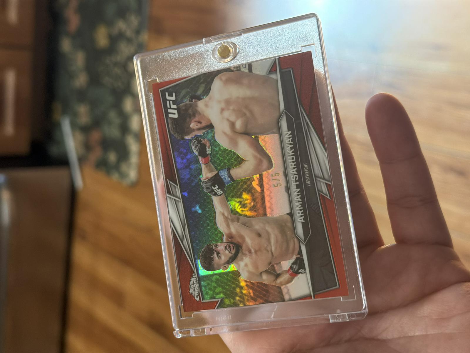 Arman Tsarukyan 2026 Topps Chrome UFC Base #120 Red Refractor