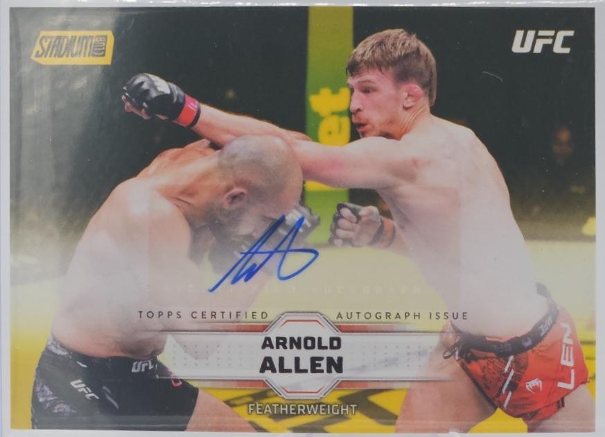 Arnold Allen 2026 Topps Stadium Club UFC Base Autographs #BAV-AAN Gold Rainbow Foilboard