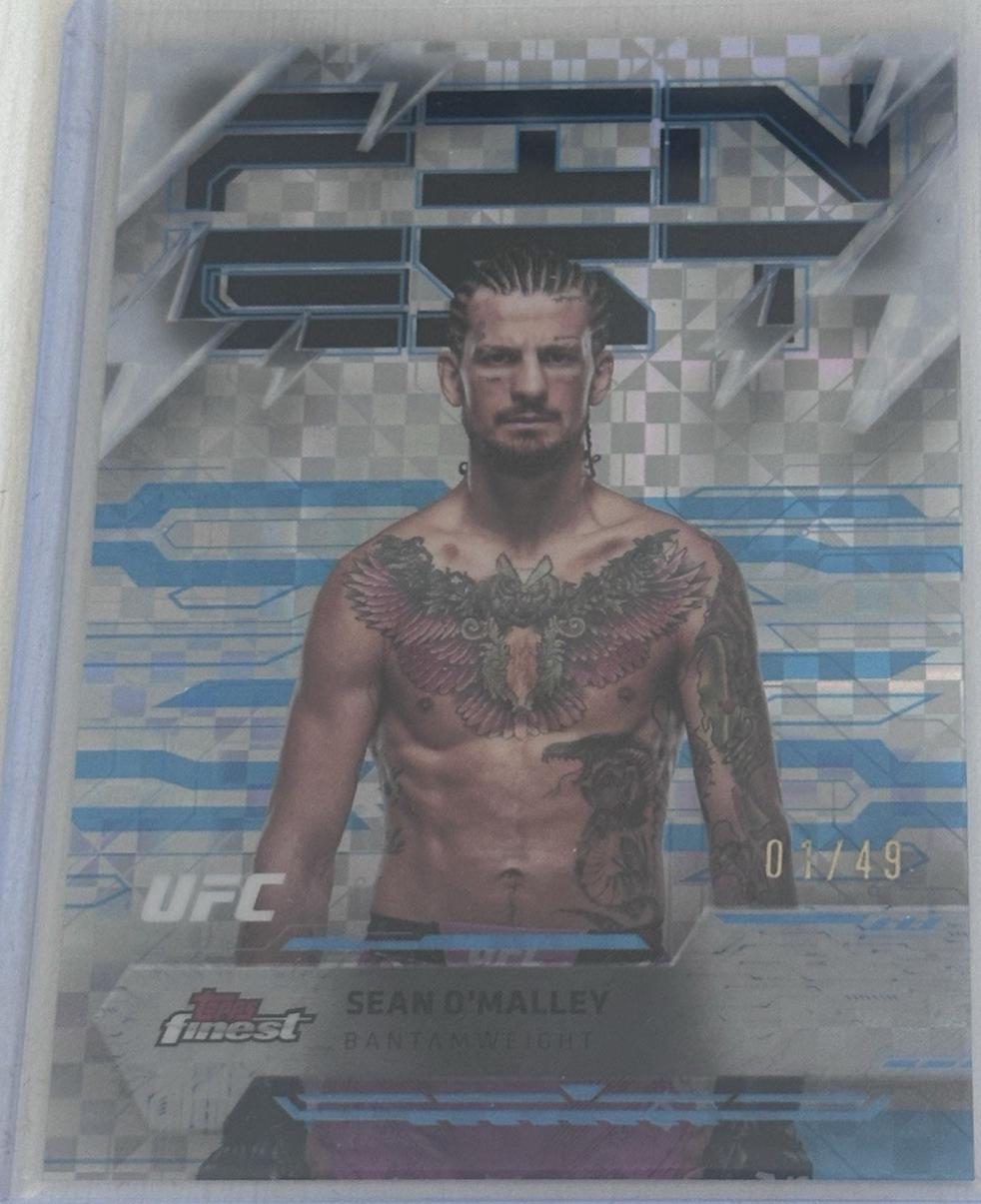 Sean O'Malley 2025 Topps Finest UFC Base Rare #225 Blue Checkerboard Refractor
