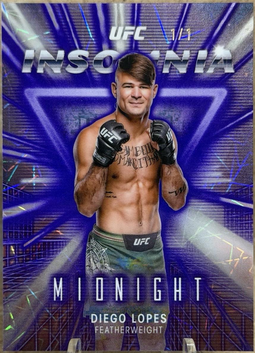 Diego Lopes 2025 Topps Midnight UFC Insomnia #IN-11 Black Light