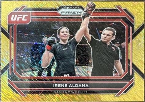 Irene Aldana 2023 Panini Prizm UFC Base #72 Gold Shimmer