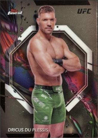 Dricus Du Plessis 2024 Topps Finest UFC Base Common #1 Red Black Vapor Refractor