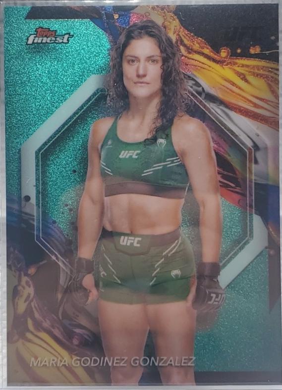 Maria Godinez Gonzalez 2024 Topps Finest UFC Base Uncommon #112 Aqua Glitter Refractor