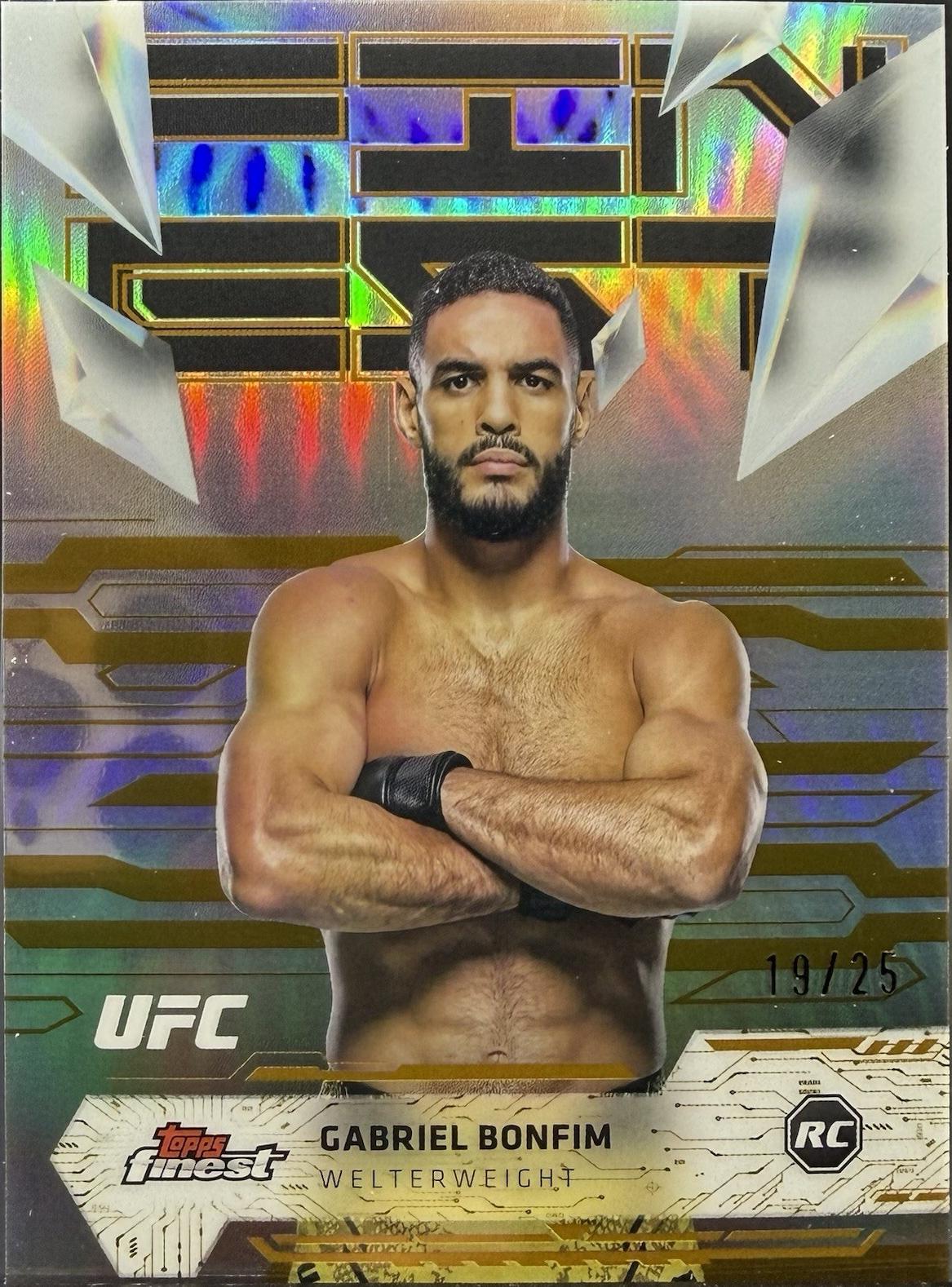Gabriel Bonfim 2025 Topps Finest UFC Base Uncommon #144 Black Refractor