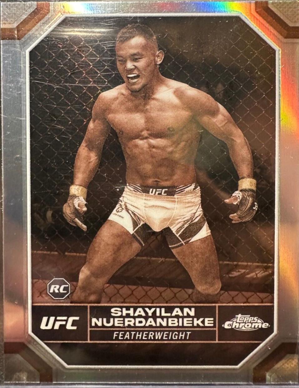Shayilan Nuerdanbieke 2024 Topps Chrome UFC Base #182 Sepia Refractor