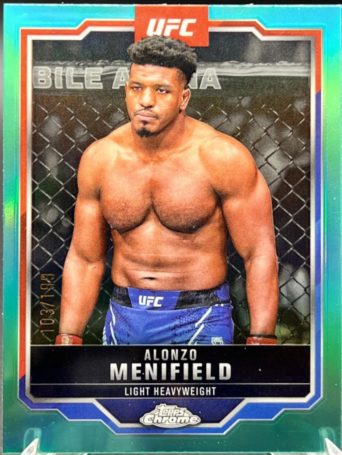 Alonzo Menifield 2025 Topps Chrome UFC Base #159 Aqua Refractor