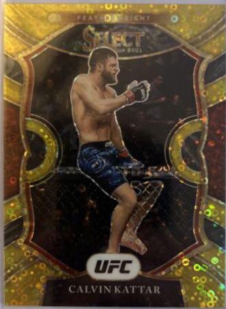 Calvin Kattar 2021 Panini Select UFC Octagonside #290 Gold Disco