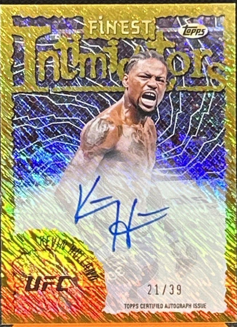Kevin Holland 2024 Topps Finest UFC Intimidators Autographs #IA-KHD Gold Shimmer Refractor