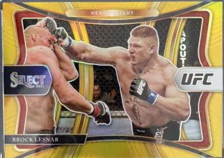 Brock Lesnar 2021 Panini Select UFC Octagonside #250 Gold