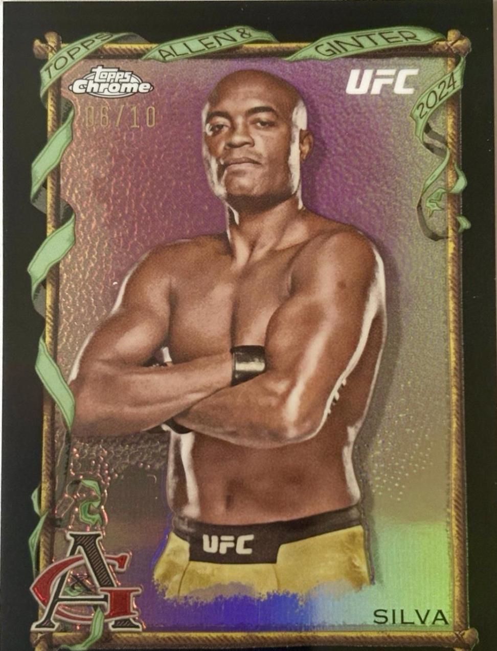 Anderson Silva 2024 Topps Chrome UFC Allen & Ginter #AAG-25 Black Refractor