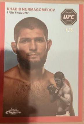 Khabib Nurmagomedov 2024 Topps Chrome UFC 1954 Topps #FFT-21 Red Refractor