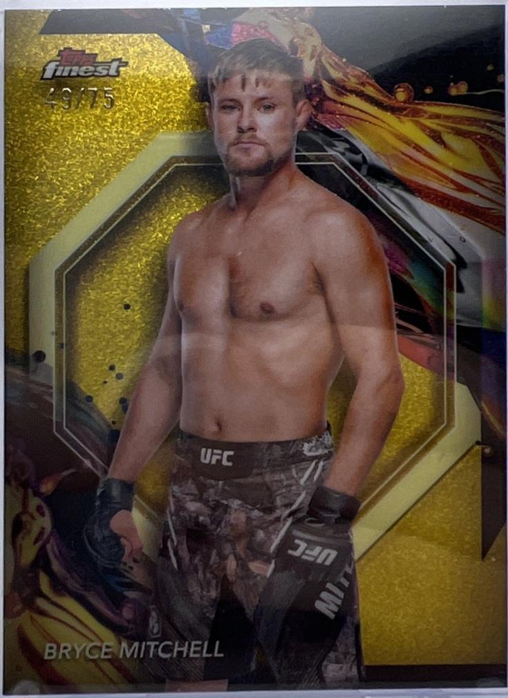 Bryce Mitchell 2024 Topps Finest UFC Base Uncommon #140 Yellow Glitter Refractor