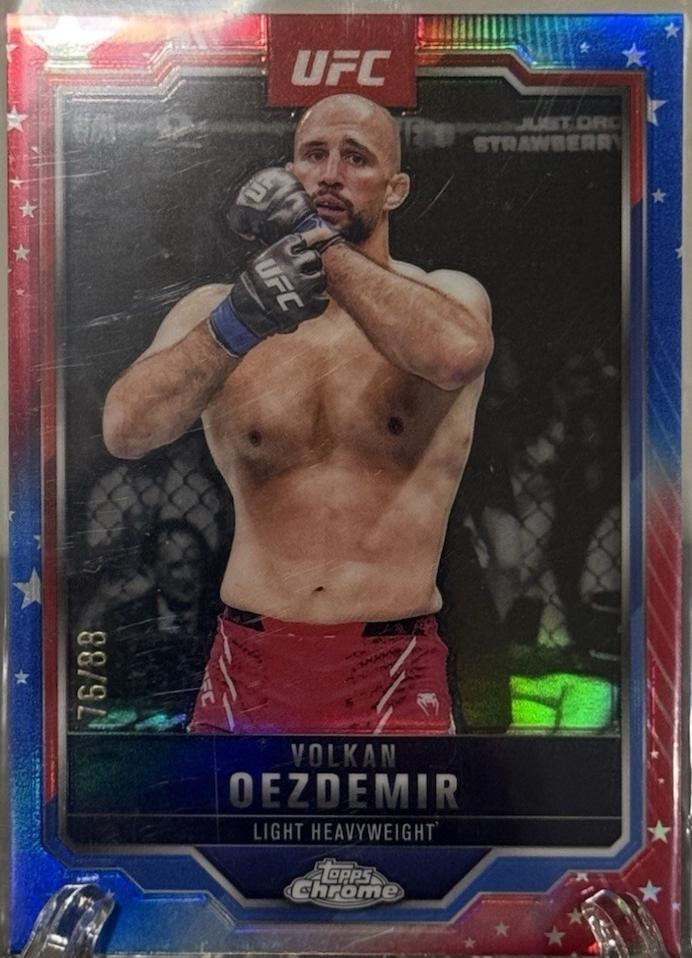 Volkan Oezdemir 2025 Topps Chrome UFC Base #193 Red White Blue Refractor