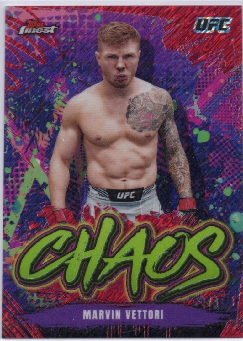 Marvin Vettori 2024 Topps Finest UFC Chaos #CHA-3 Red Shimmer Refractor