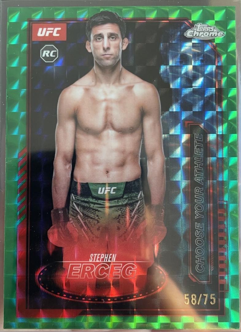 Stephen Erceg 2025 Topps Chrome UFC Mission Control #MCL-3 Geometric Green Refractor