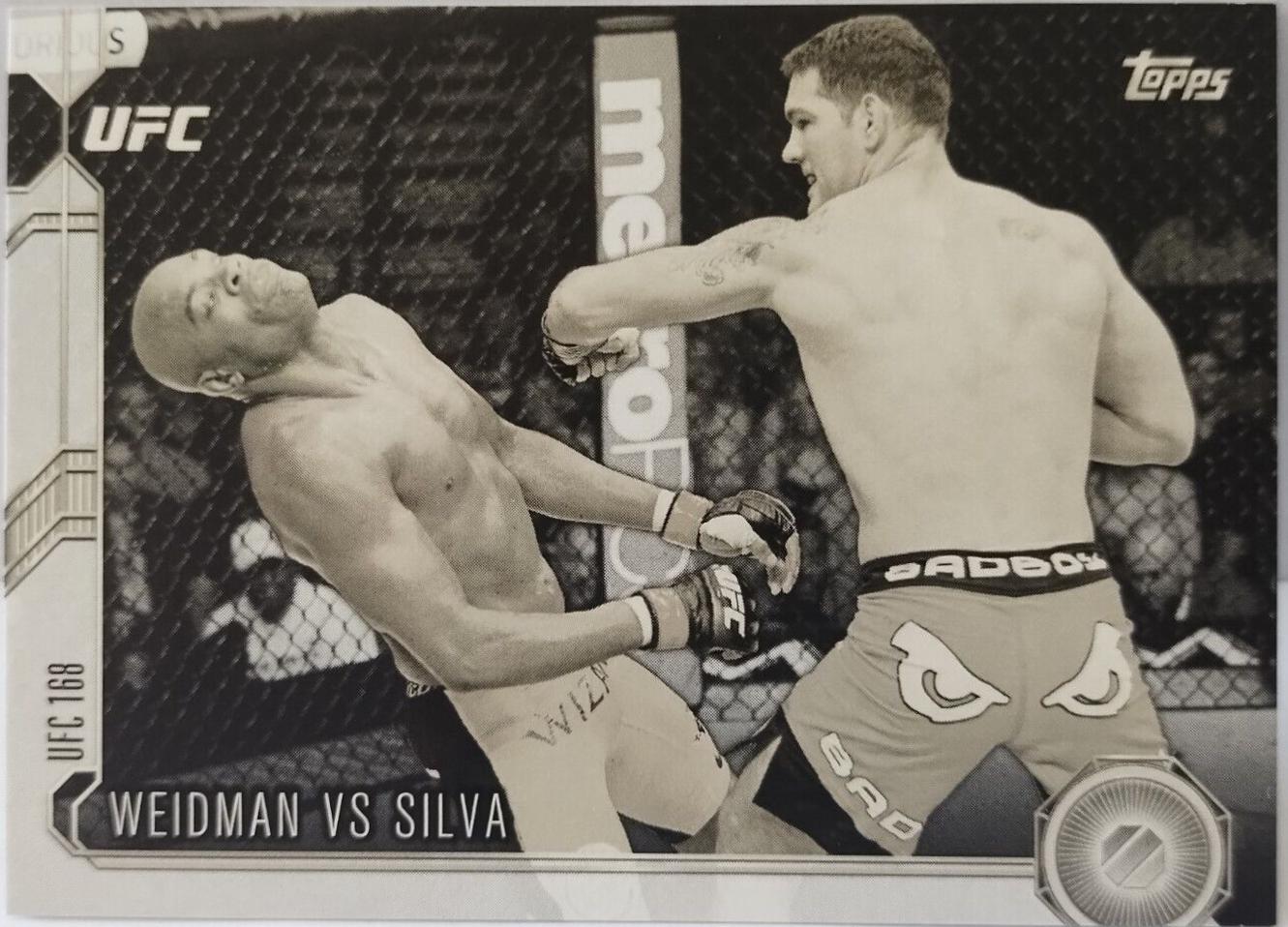 Chris Weidman / Anderson Silva 2015 Topps UFC Chronicles Base #275 Black and White