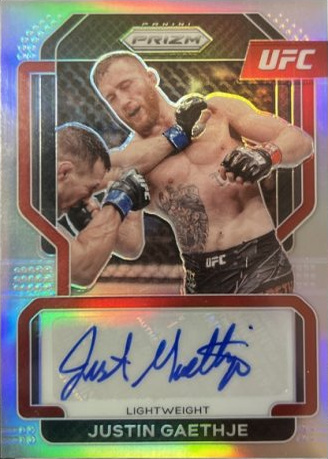 Justin Gaethje 2022 Panini Prizm UFC Signatures #60 White Sparkle
