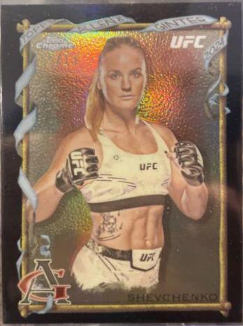 Valentina Shevchenko 2024 Topps Chrome UFC Allen & Ginter #AAG-30 Black Refractor