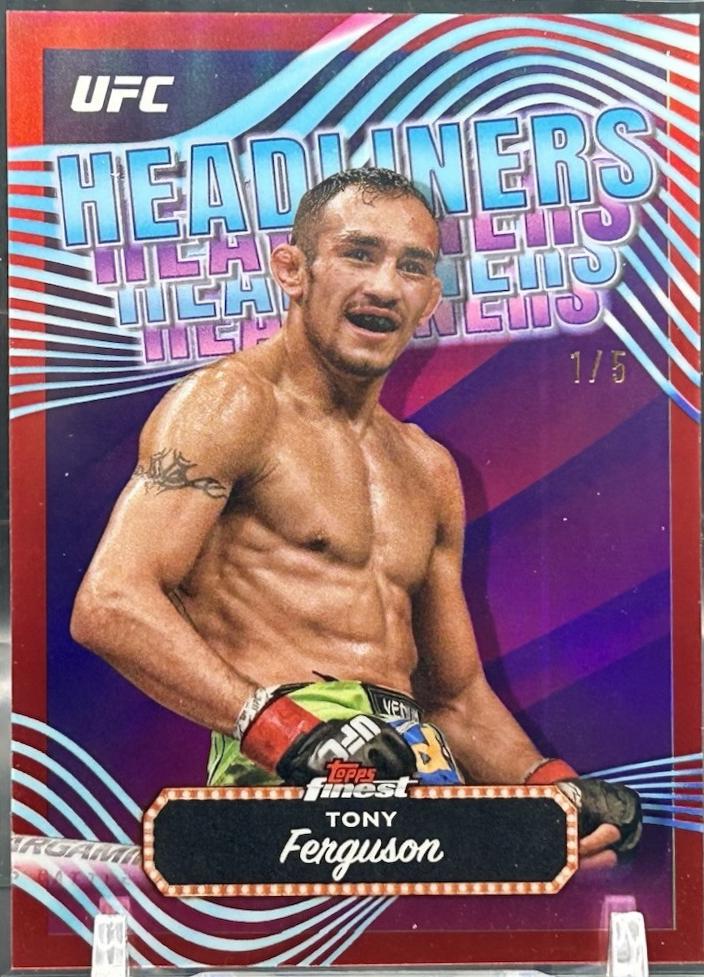 Tony Ferguson 2024 Topps Finest UFC Headliners #HDL-25 Red Refractor