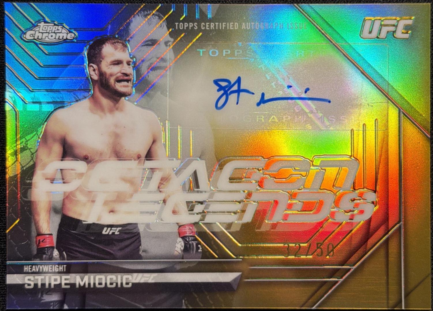 Stipe Miocic 2026 Topps Chrome UFC Octagon Legends Autographs #OLA-SM Black Refractor