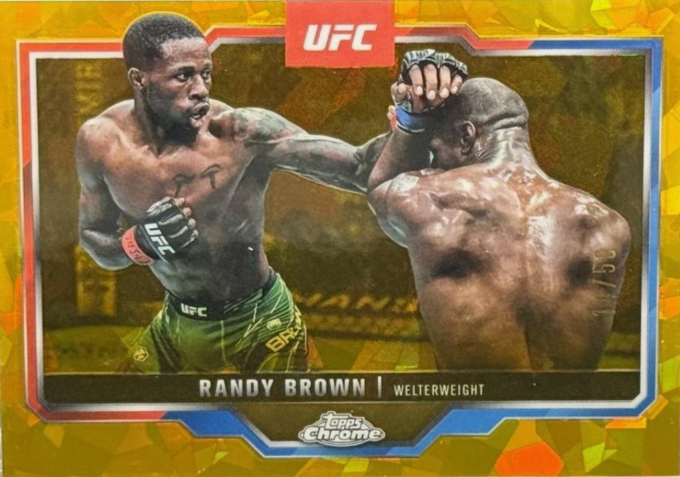 Randy Brown 2025 Topps Chrome Sapphire UFC Base Sapphire #23 Gold Sapphire