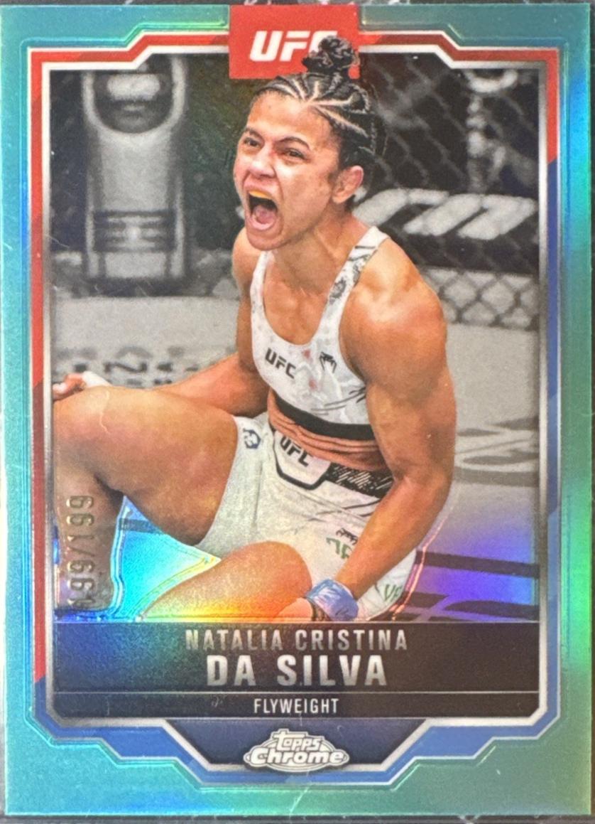 Natalia Silva 2025 Topps Chrome UFC Base #82 Teal Lazer Refractor