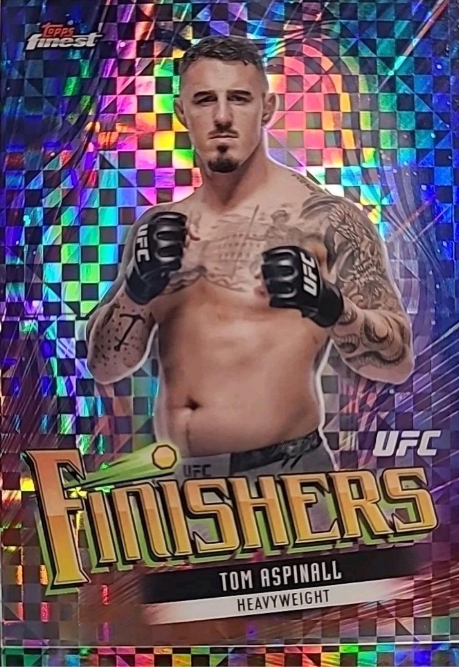 Tom Aspinall 2024 Topps Finest UFC Finishers #FIN-6 Checkerboard Refractor