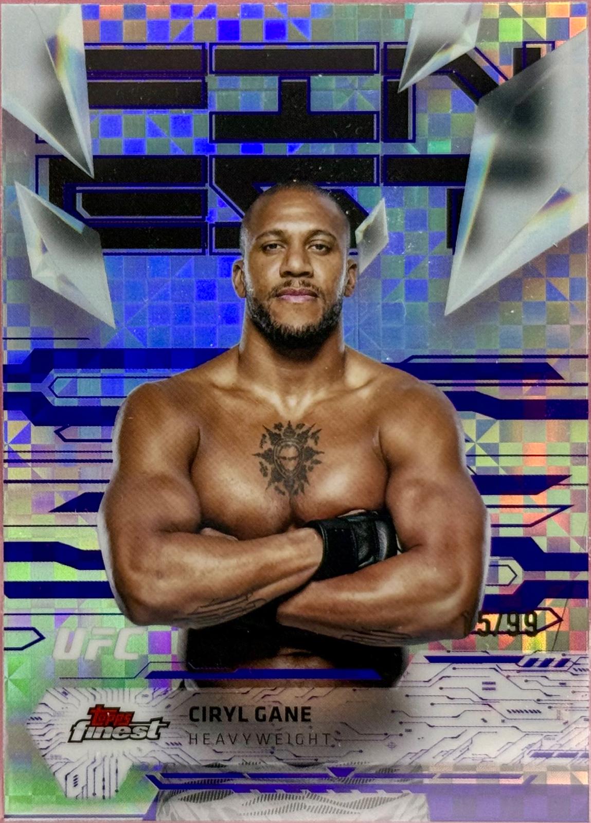 Ciryl Gane 2025 Topps Finest UFC Base Uncommon #172 Purple Checkerboard Refractor