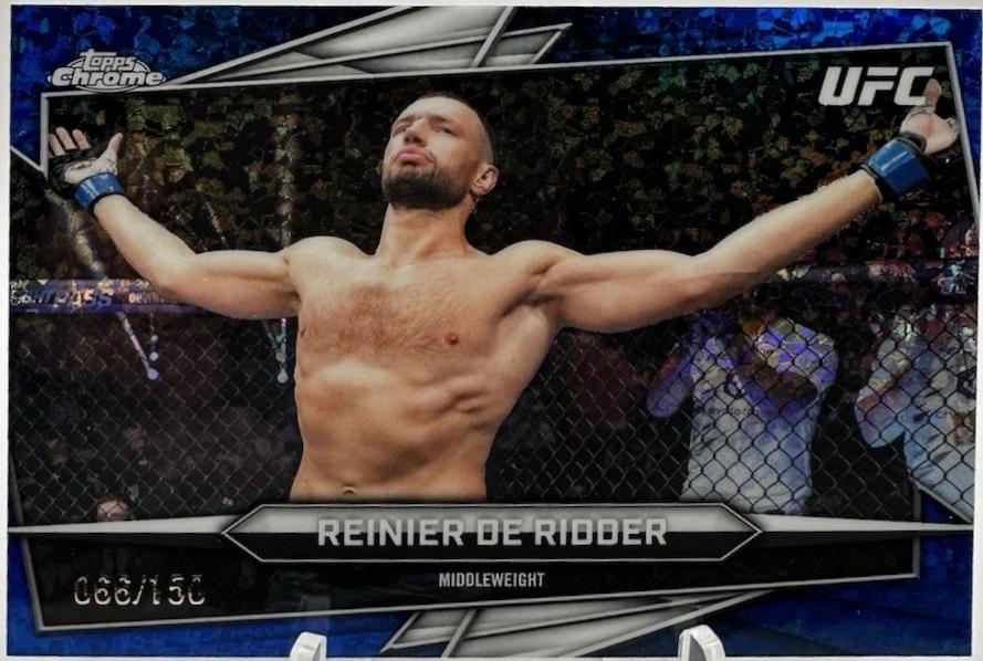 Reinier de Ridder 2026 Topps Chrome UFC Base #38 Blue Mini Diamonds Refractor