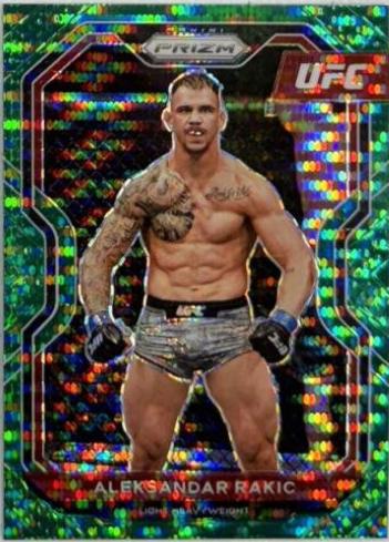 Aleksandar Rakic 2021 Panini Prizm UFC Base #16 Green Pulsar