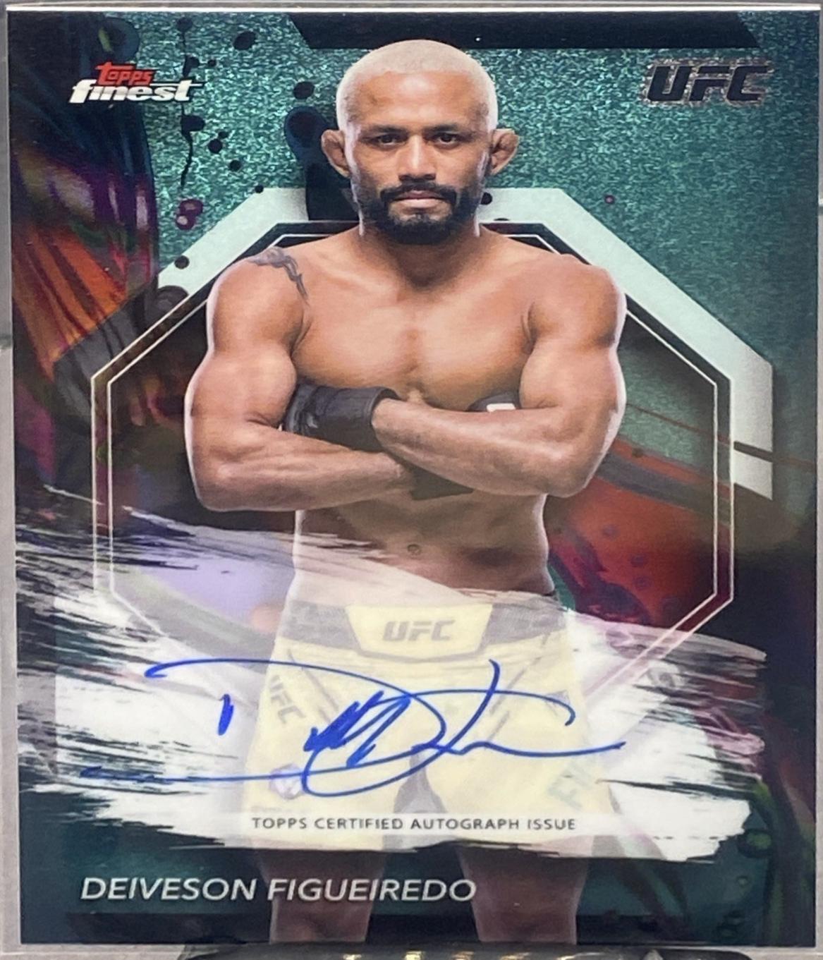 Deiveson Figueiredo 2024 Topps Finest UFC Finest Autographs #FA-DNF Aqua Glitter Refractor