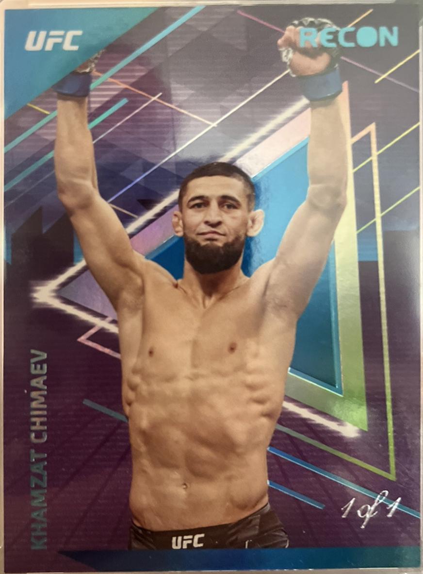 Khamzat Chimaev 2022 Panini Chronicles UFC Base Recon #238 Platinum