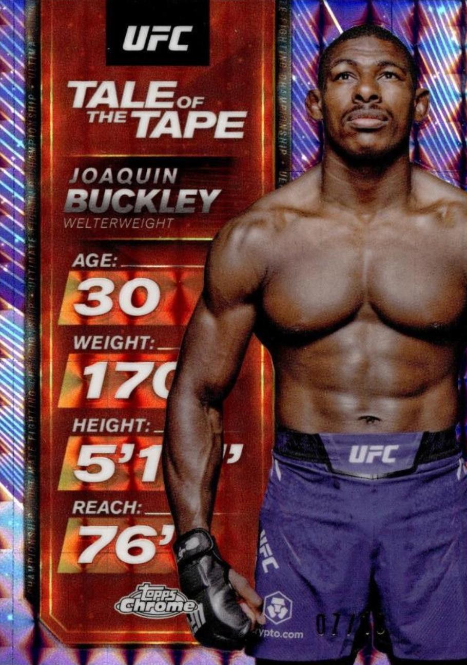 Joaquin Buckley 2025 Topps Chrome UFC Tale of the Tape #TTT-12 Geometric Purple Refractor