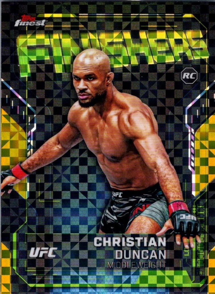 Christian Duncan 2025 Topps Finest UFC Finishers #FN-16 Checkerboard Refractor