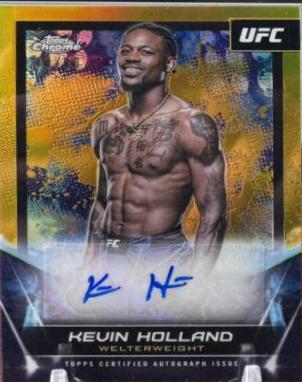 Kevin Holland 2024 Topps Chrome UFC UFC Signatures #FNA-KHO Gold Refractor