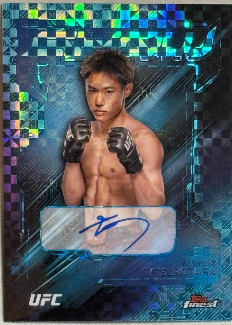 Tatsuro Taira 2025 Topps Finest UFC Showstopper Autographs #SSA-TT Blue Checkerboard Refractor