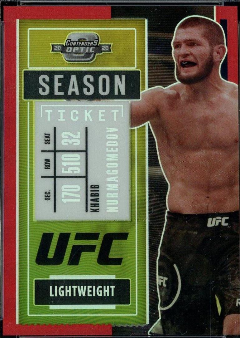 Khabib Nurmagomedov 2021 Panini Chronicles UFC Base Contenders Optic Season Ticket #265 Red