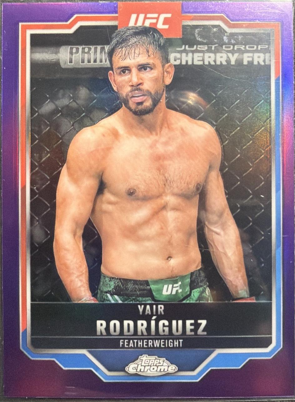 Yair Rodríguez 2025 Topps Chrome UFC Base #95 Purple Refractor