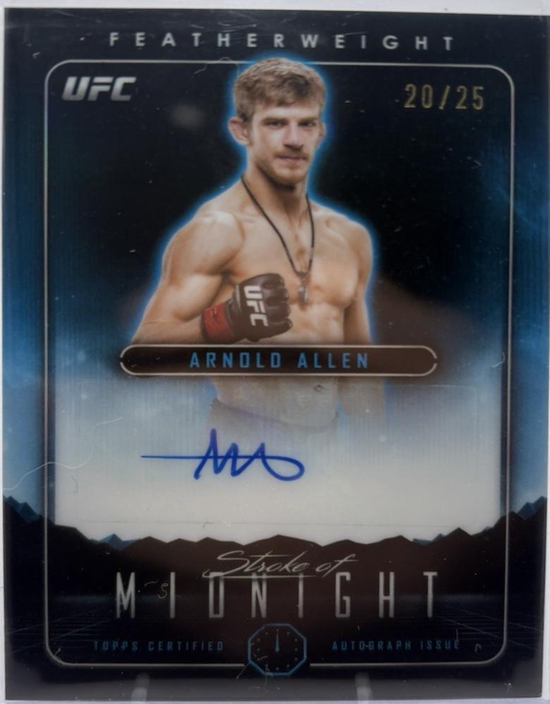 Arnold Allen 2024 Topps Midnight UFC Stroke of Midnight Autographs #SMA-AAN Moonrise