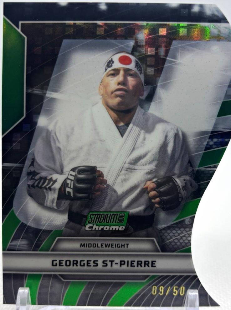 Georges St-Pierre 2026 Topps Stadium Club UFC Triumvirates #TV-25 Red Refractor
