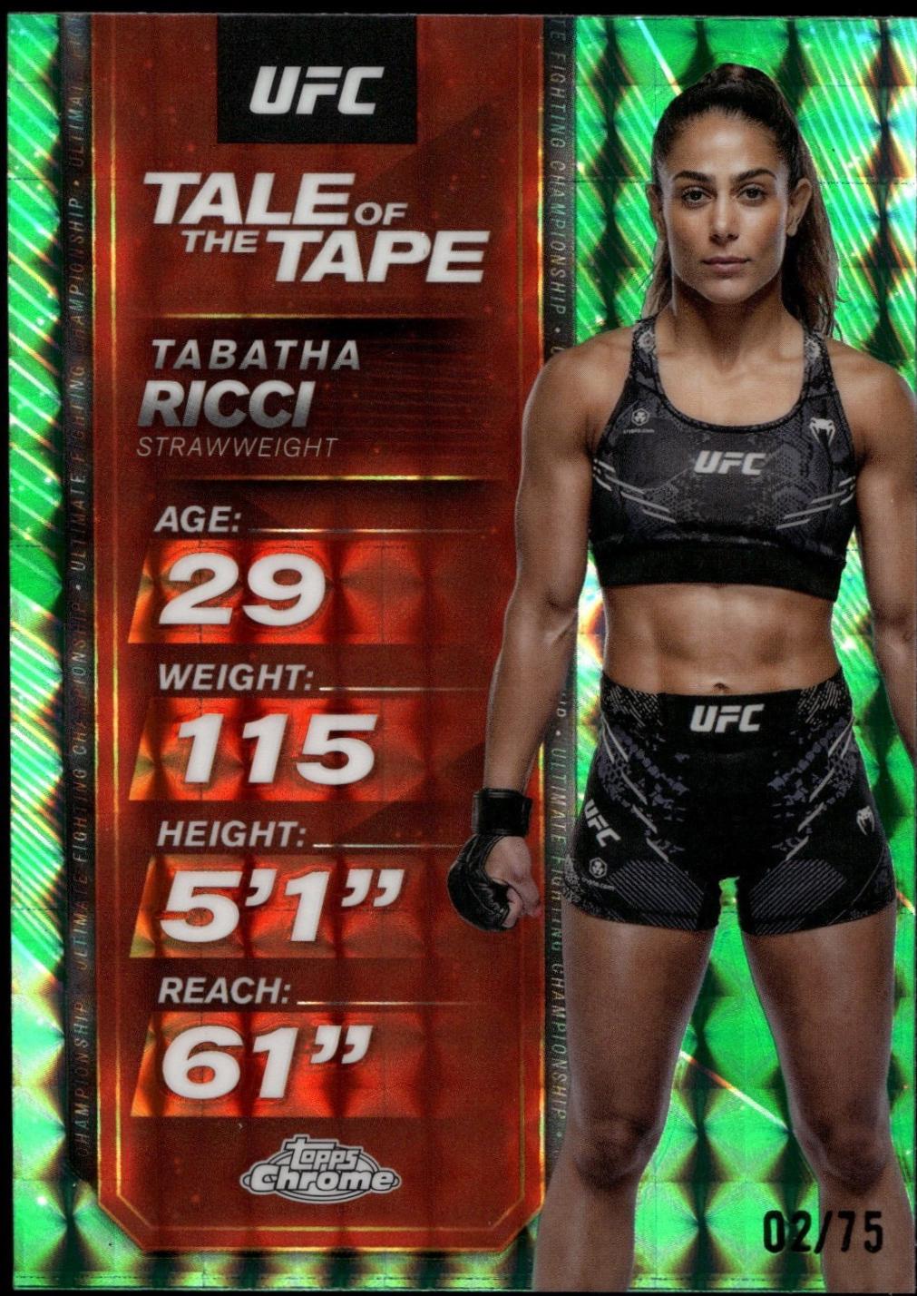 Tabatha Ricci 2025 Topps Chrome UFC Tale of the Tape #TTT-29 Geometric Green Refractor